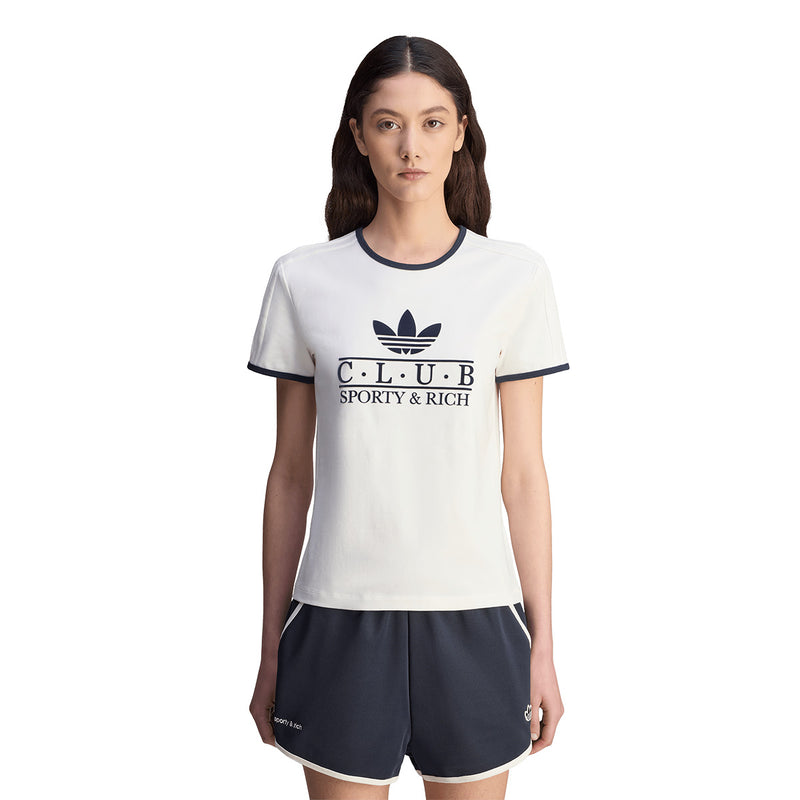 + Sporty & Rich Wmns Tee 'Core White Night Navy'