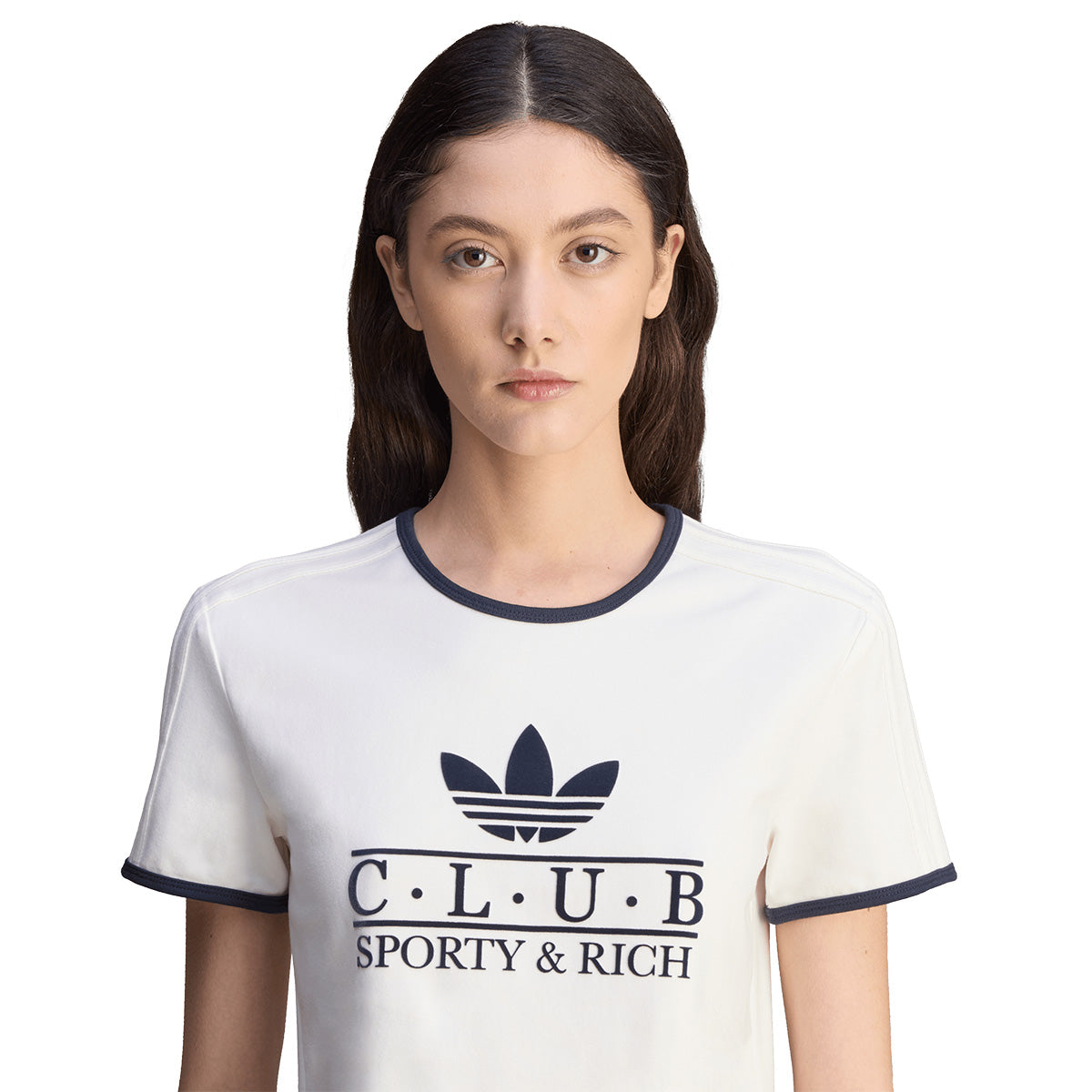 + Sporty & Rich Wmns Tee 'Core White Night Navy'