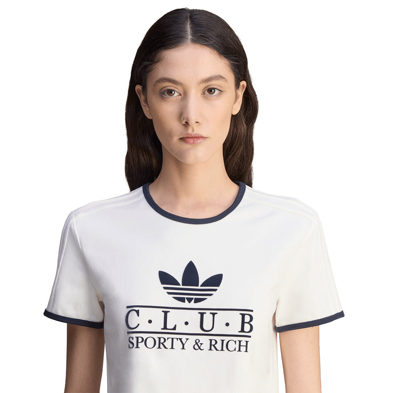 + Sporty & Rich Wmns Tee 'Core White Night Navy'