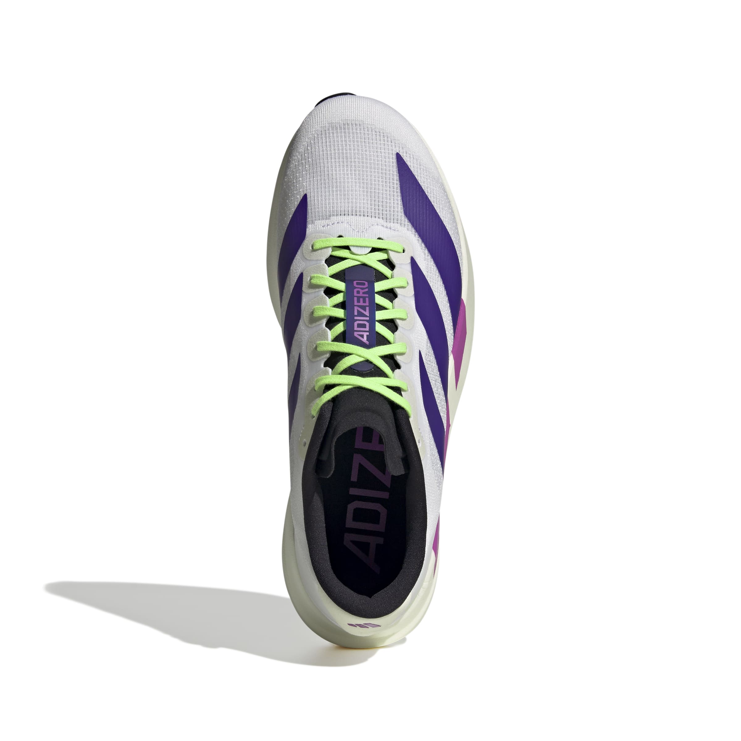 Adizero Evo SL 'White Collegiate Purple Lime Burst'
