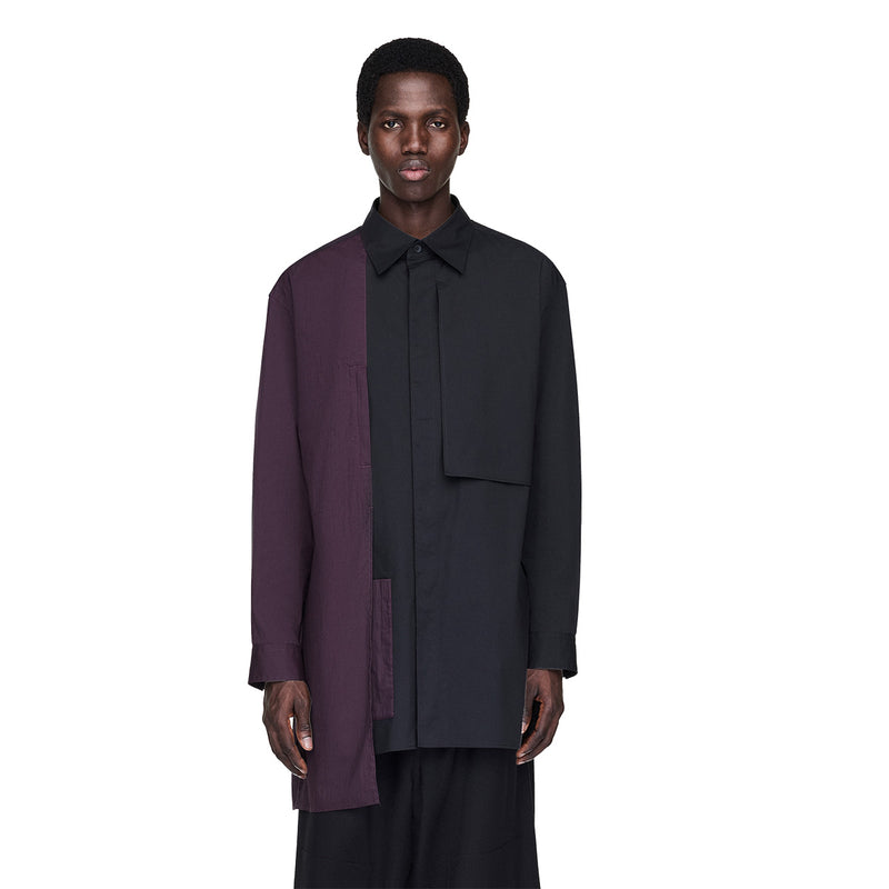 Sporty Cotton Shirt 'Burgundy Black'