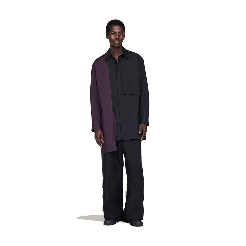 Sporty Cotton Shirt 'Burgundy Black'