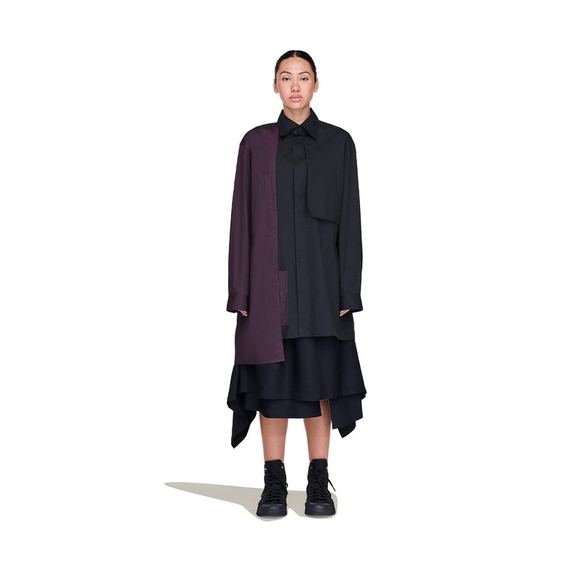 Sporty Cotton Shirt 'Burgundy Black'