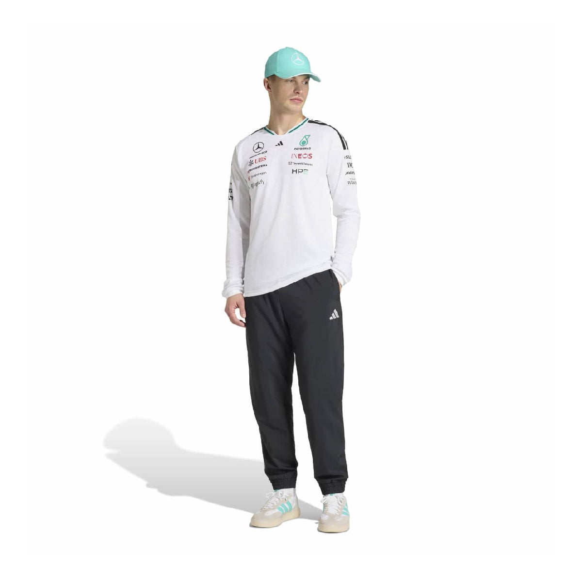 + Mercedes-AMG Petronas F1 Team Driver Authentic Long Sleeve Jersey 'White'