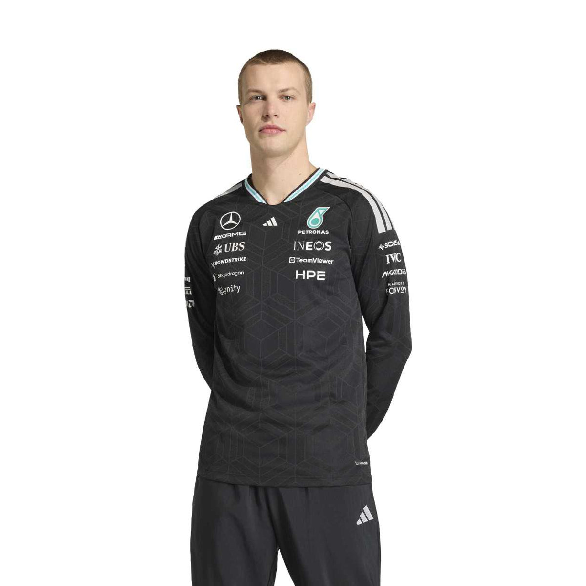 + Mercedes-AMG Petronas F1 Team Driver Authentic Long Sleeve Jersey 'Black'