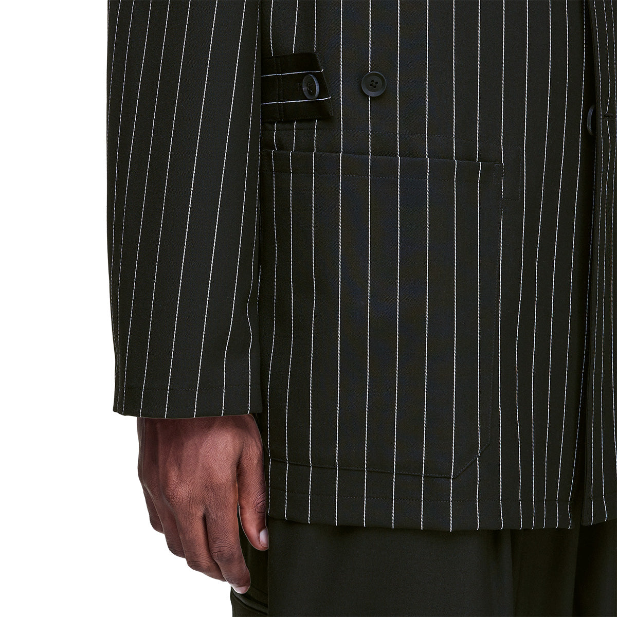 Pinstripe Chore Jacket 'Black'