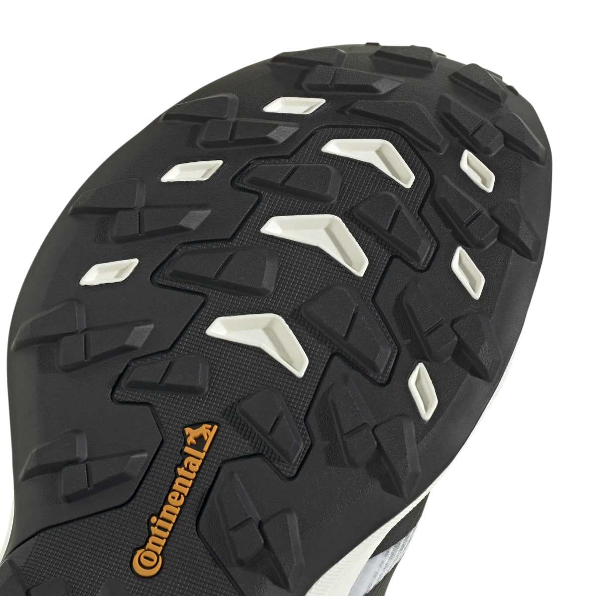 Close-up of a shoe sole with Continental logo on a white background