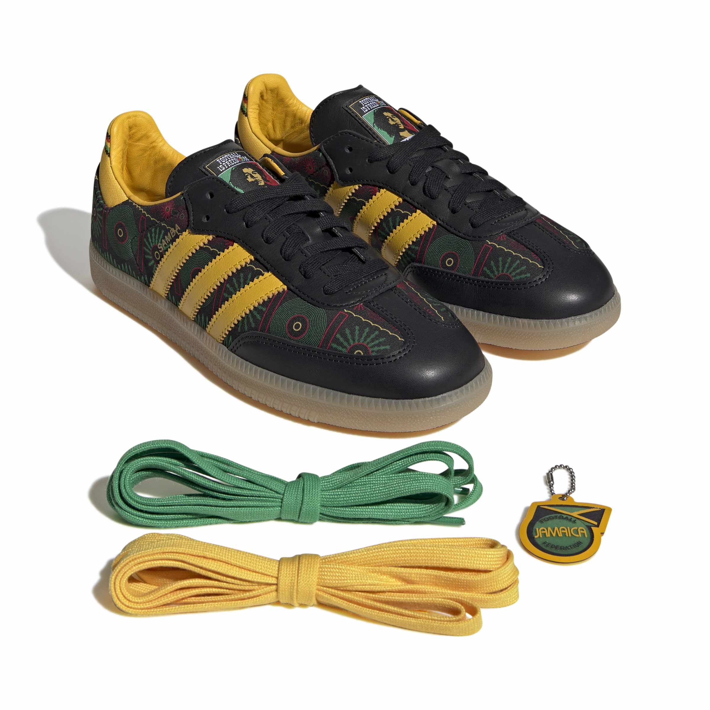 + Jamican Football Ferdration + Bob Marley Samba OG 'Core Black Bold Gold'