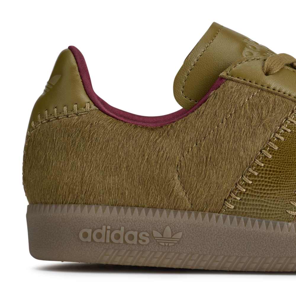 + Wales Bonner Karintha BW Army Khaki Pony 'Noble Maroon'