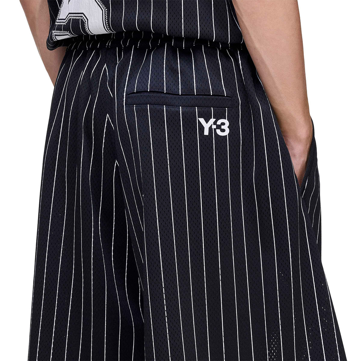 Pinstripe Mesh Shorts 'Black'