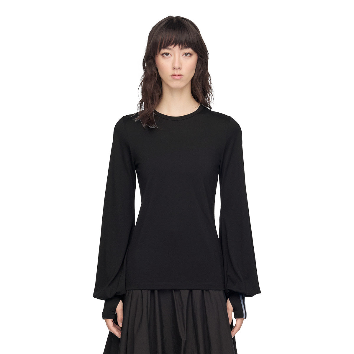 Cinch Drape L/S Tee 'Black'