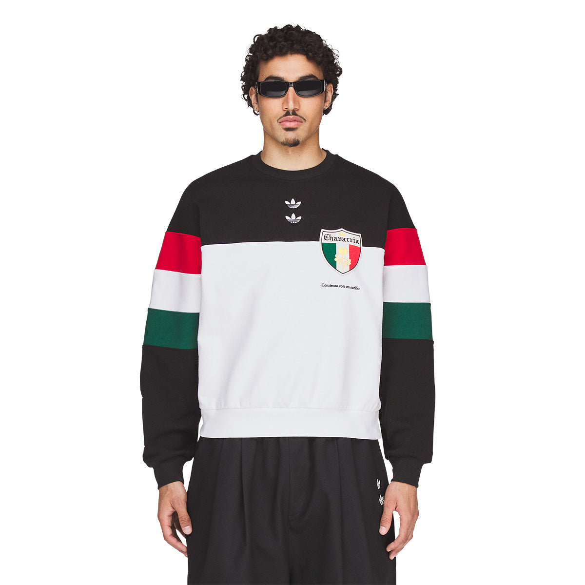 + Willy Chavarria Crew Sweatshirt 'Black White'