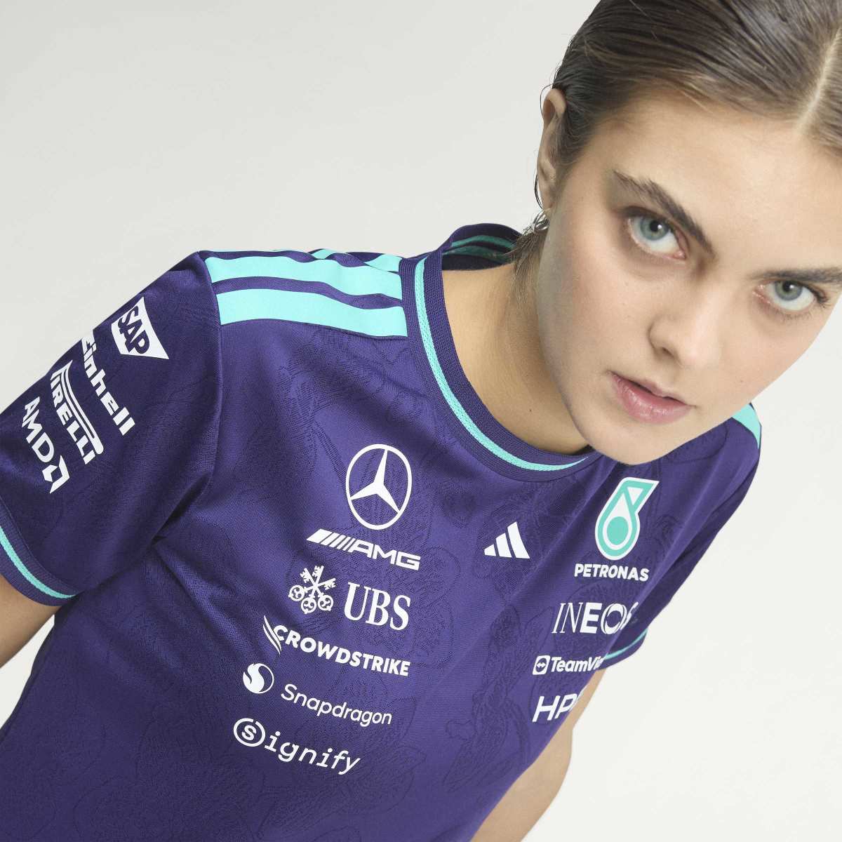 + Mercedes-AMG Petronas F1 Team Vanda Bloom Wmns Driver Jersey 'Dark Purple'