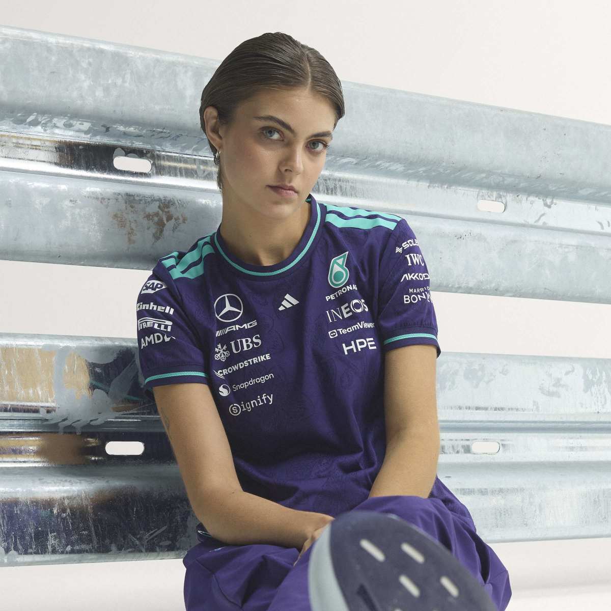 + Mercedes-AMG Petronas F1 Team Vanda Bloom Wmns Driver Jersey 'Dark Purple'