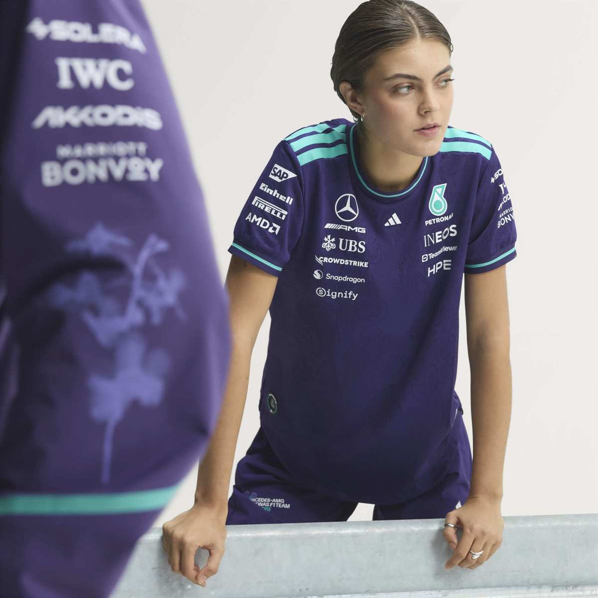 + Mercedes-AMG Petronas F1 Team Vanda Bloom Wmns Driver Jersey 'Dark Purple'