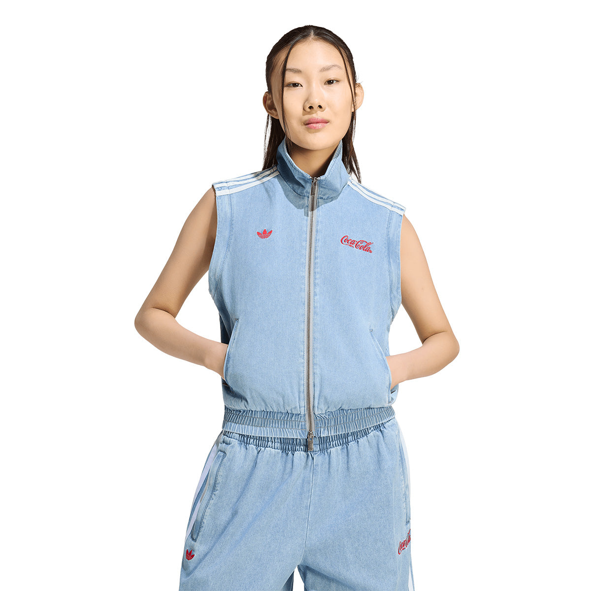 + Coca Cola Wmns Firebird Regular Track Top 'Light Denim'