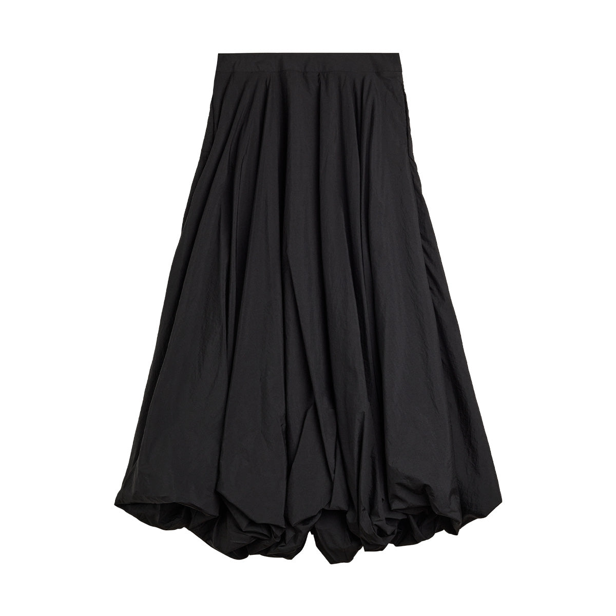 Gradient Stripes Nylon Balloon Skirt 'Black'