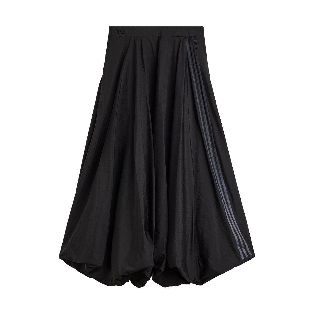 Gradient Stripes Nylon Balloon Skirt 'Black'