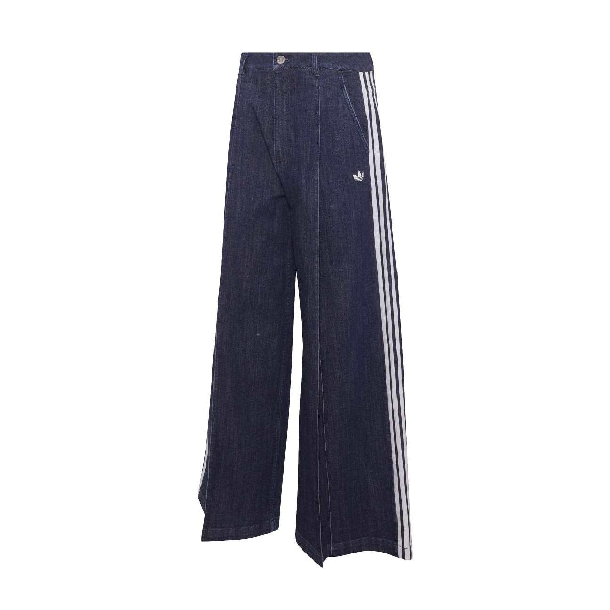 Denim Pleats Wide Leg Joggers 'Indigo'