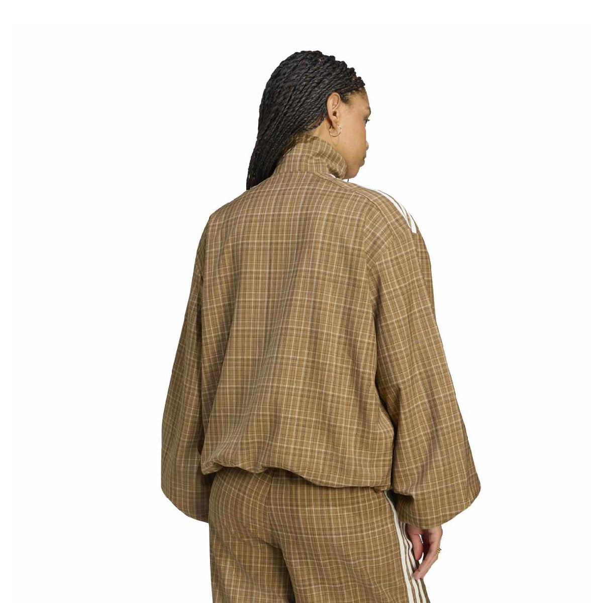 Blousy Check Track Top 'Brown Desert'