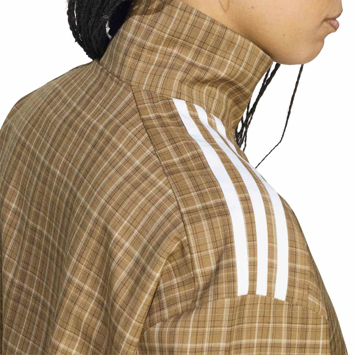 Blousy Check Track Top 'Brown Desert'