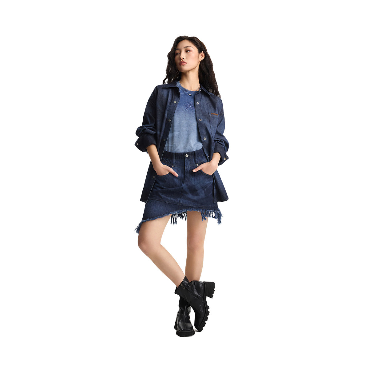 + LEE Wmns Denim Skirt 'Dark Blue'