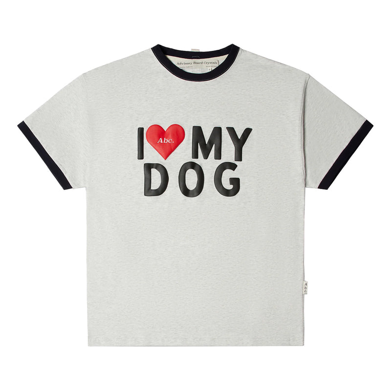 I Love My Dog Ringer Tee 'White'