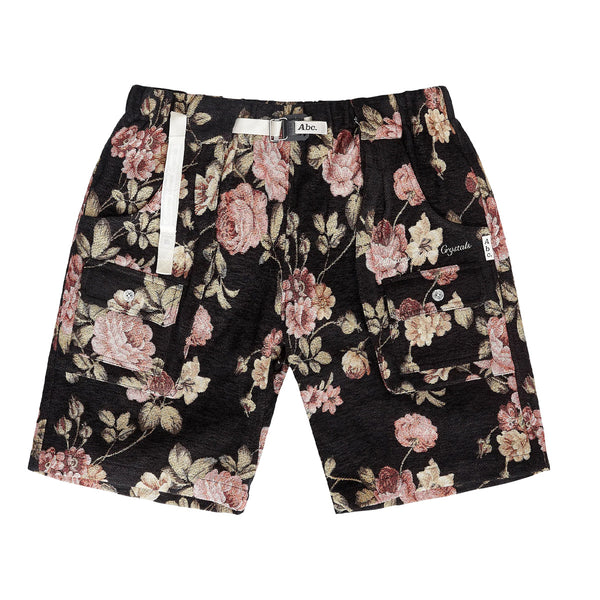 Floral Jacquard Waterproof Shorts 'Black'