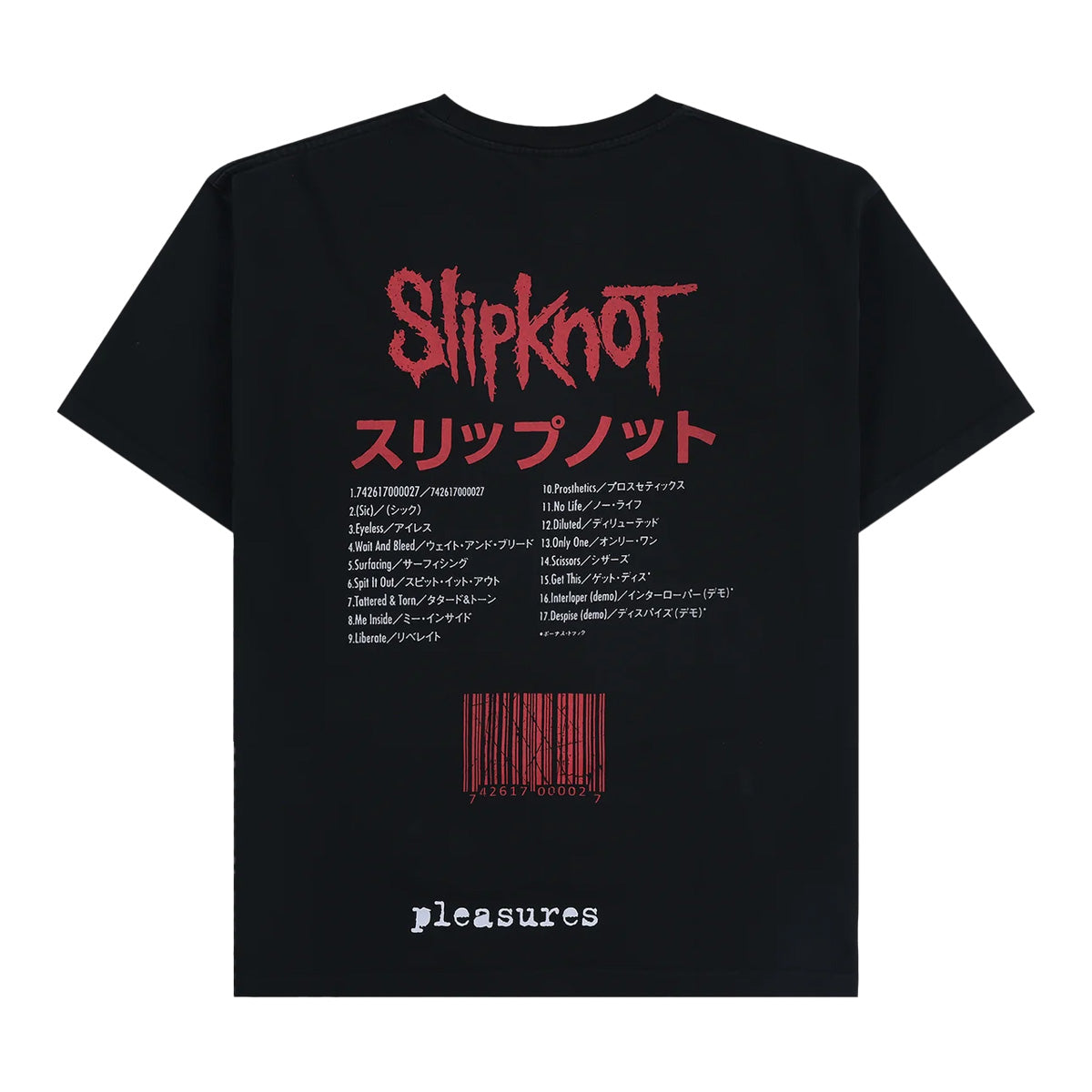 Tシャツ・カットソー PLEASURES TSHIRT (P25SK006) PLEASURES + Slipknot Self Titled Heavyweight Shirt 'Black