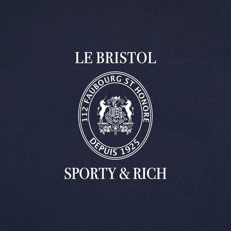+ Le Bristol Paris Crest Seal Quarter Zip 'Navy White'