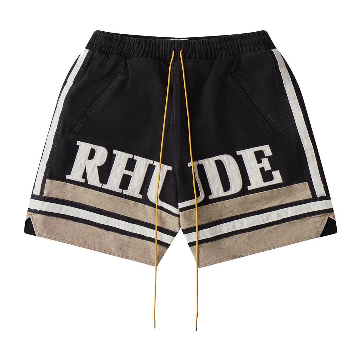 Embroidered Logo Shorts 'Black Khaki'