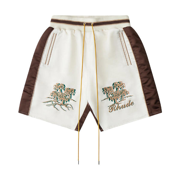 Satin Souvenier Shorts 'Ivory Brown'