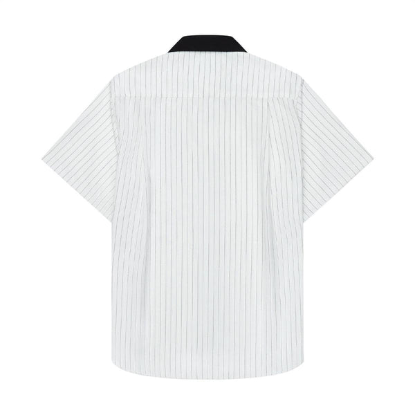 Twill Stripe Mechanic Shirt 'White Black'