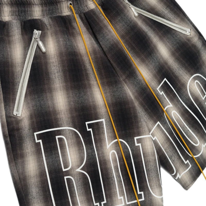 Plaid Logo Shorts 'Black Grey'