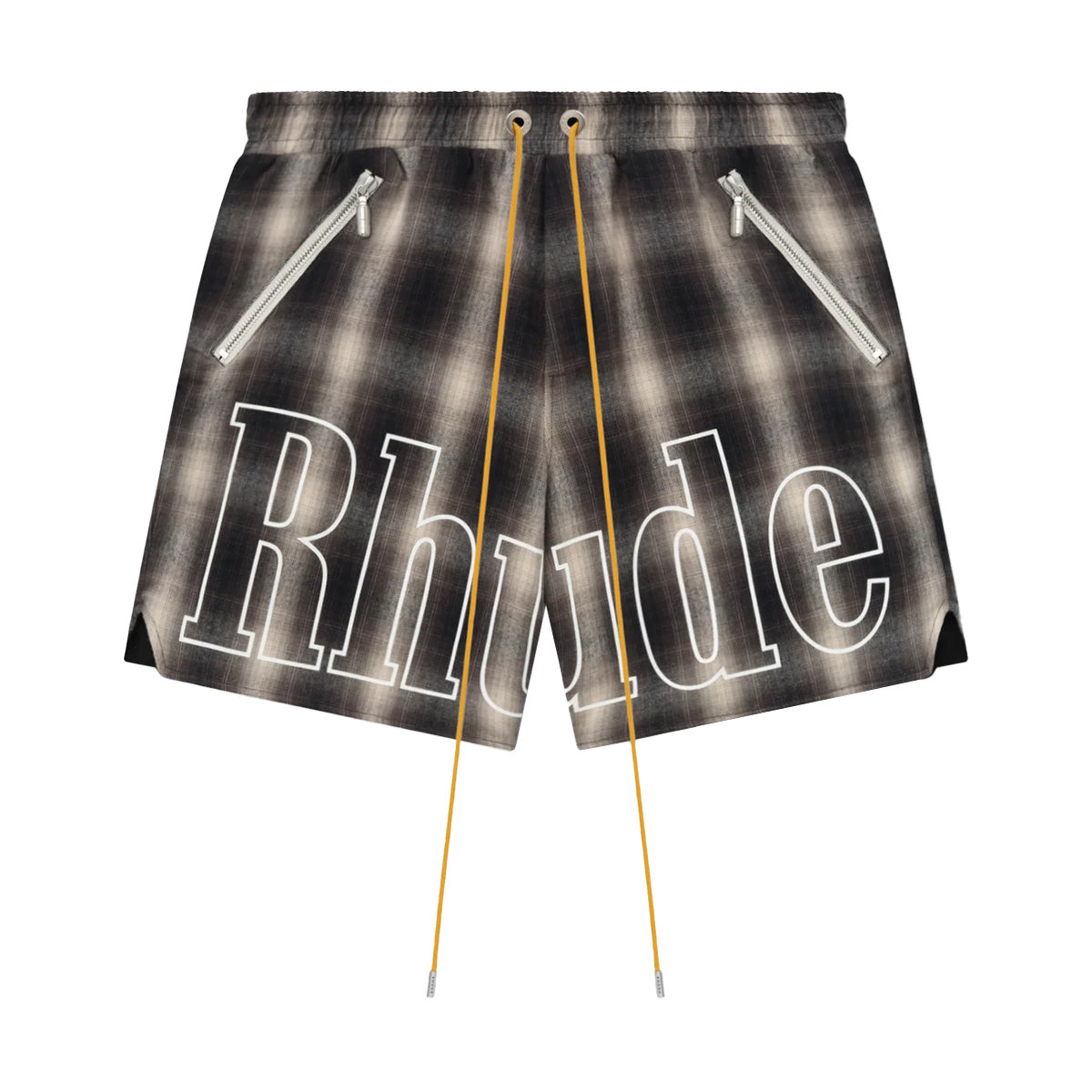 Plaid Logo Shorts 'Black Grey'