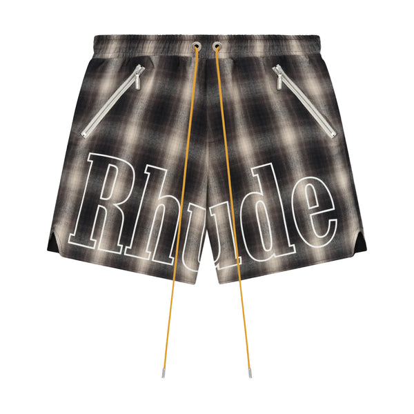 Plaid Logo Shorts 'Black Grey'