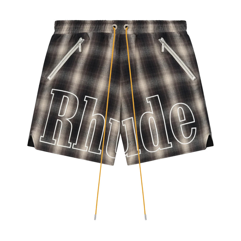 Plaid Logo Shorts 'Black Grey'