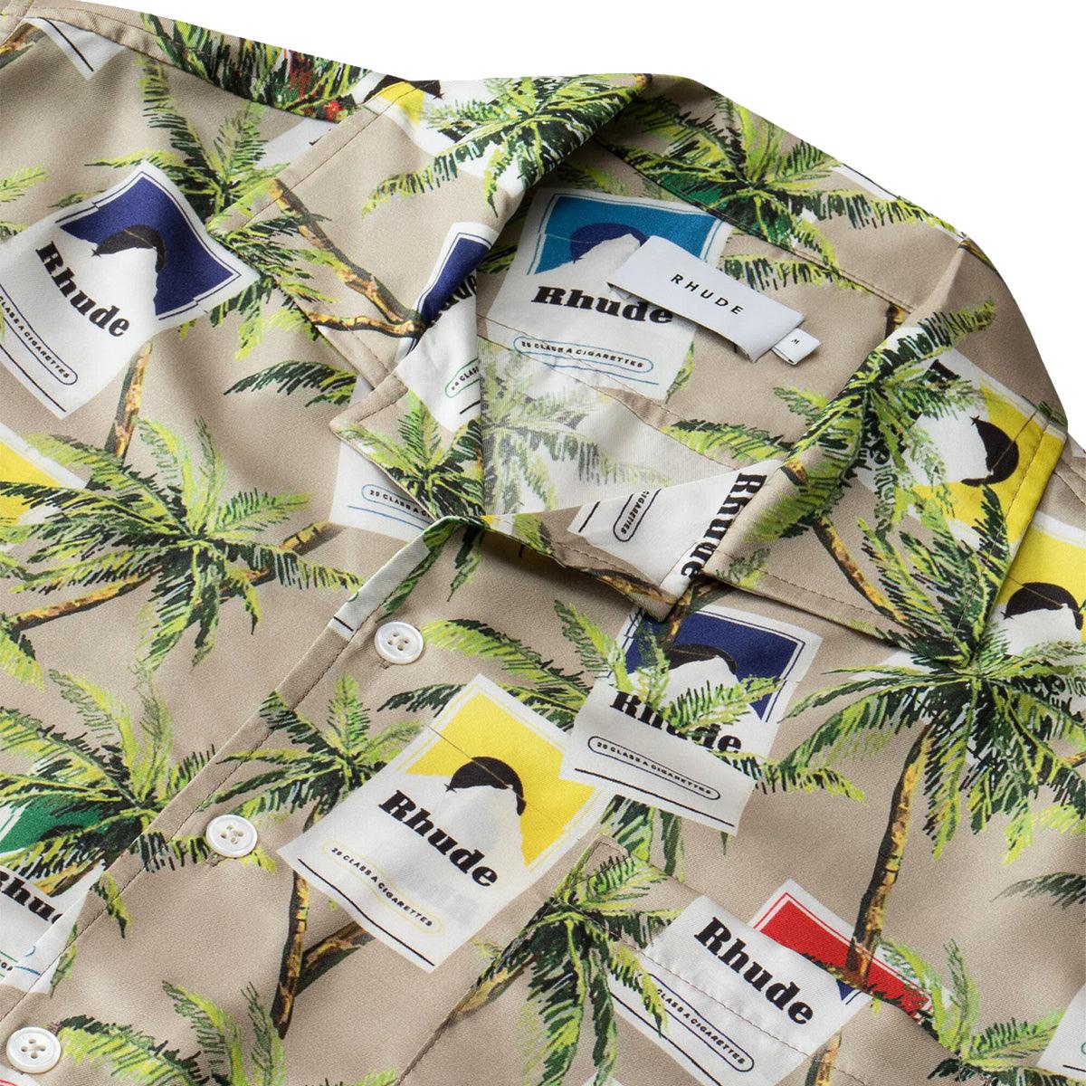 Cigarette Print Shirt 'Taupe Multi'