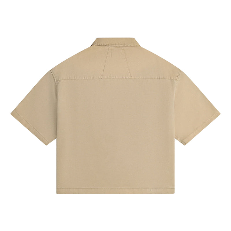 Boxy Half-Zip Spray Shirt kanye 'Khaki'