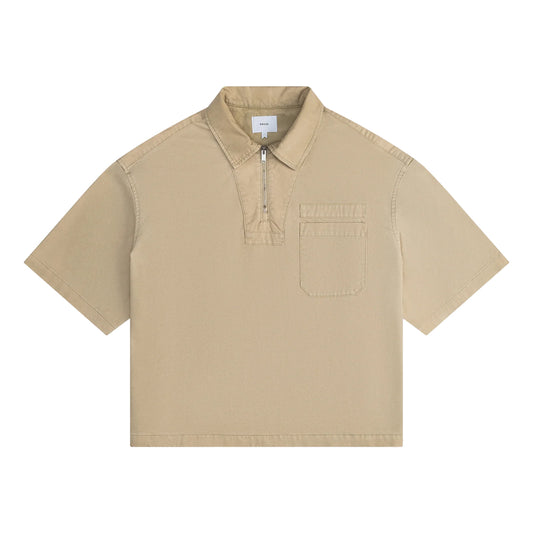 Boxy Half-Zip Spray Shirt 'Khaki'