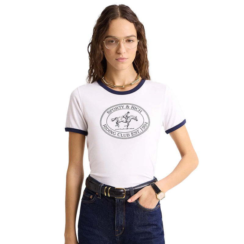 Riding Club Ringer Tee 'White'