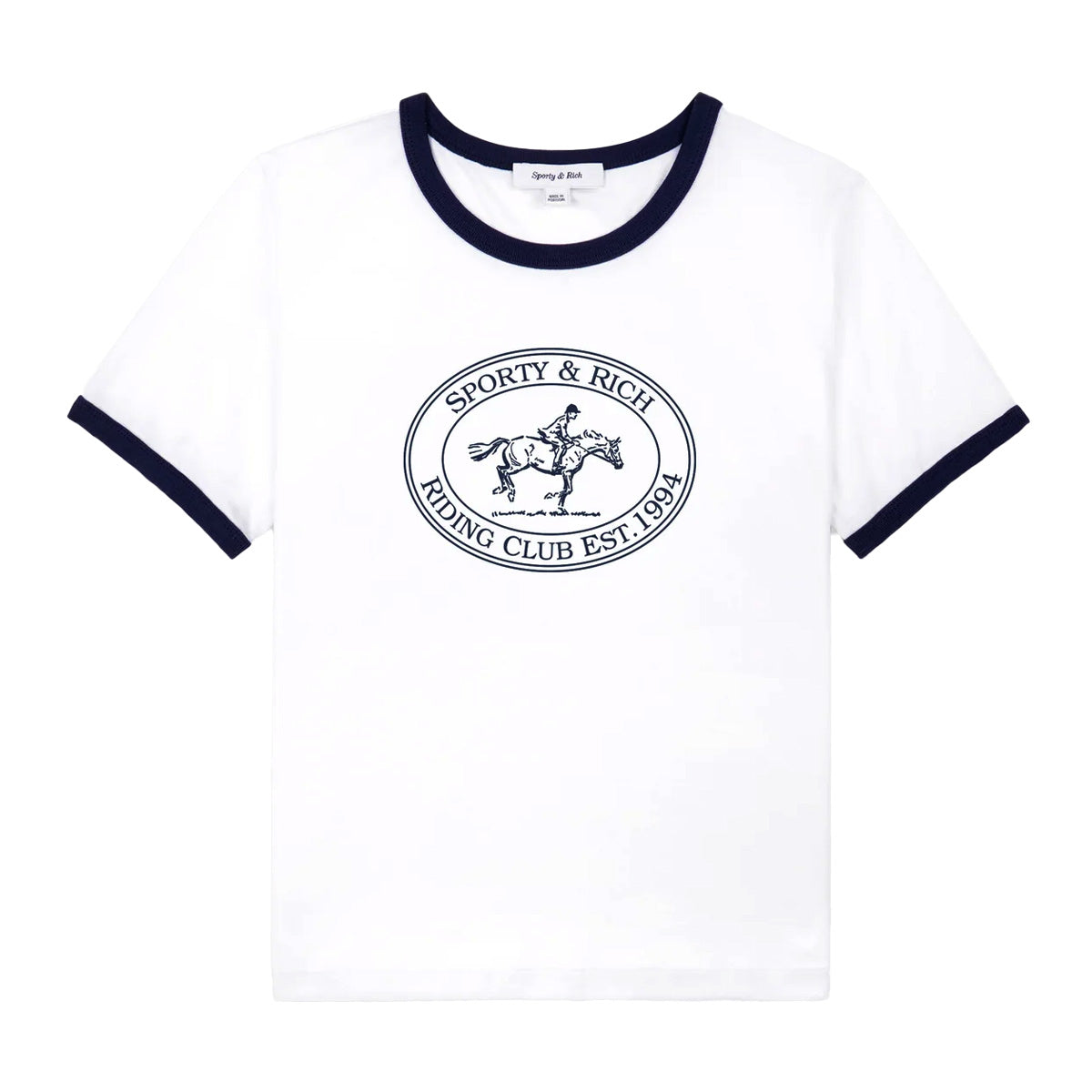 Sporty & Rich Riding Club Ringer Tee 'White' – Limited Edt