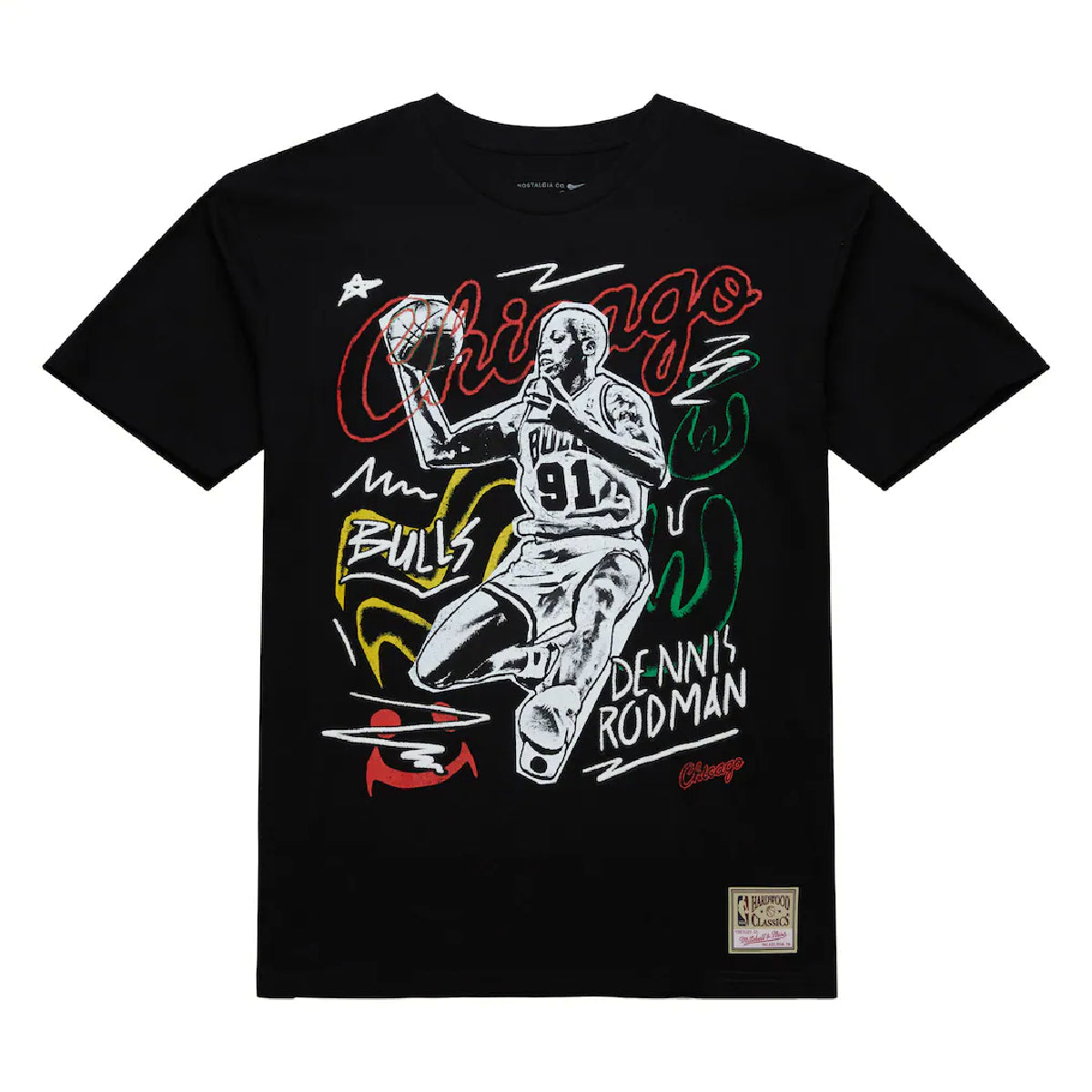 NBA Chalked Up T-Shirt Dennis Rodman Chicago Bulls 'Black'
