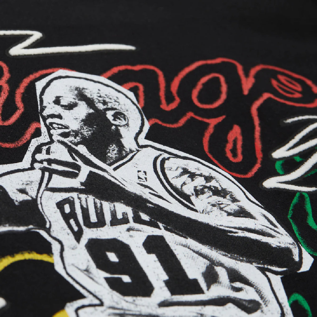 NBA Chalked Up T-Shirt Dennis Rodman Chicago Bulls 'Black'