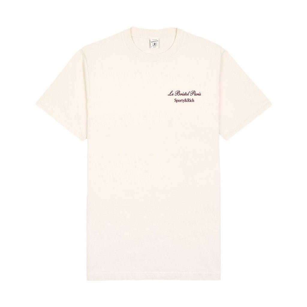 Sporty & Rich + Le Bristol Paris Faubourg Tee 'Cream Merlot