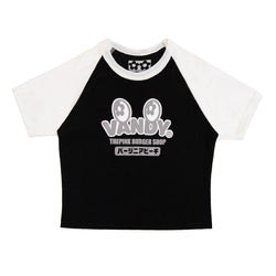 VTP Burger Shop Logo Baby Tee 'Black Grey'