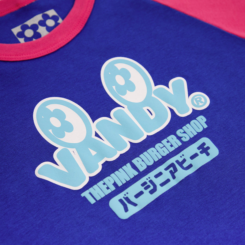 VTP Burger Shop Logo Baby Tee 'Blue Pink'