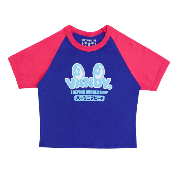 VTP Burger Shop Logo Baby Tee 'Blue Pink'