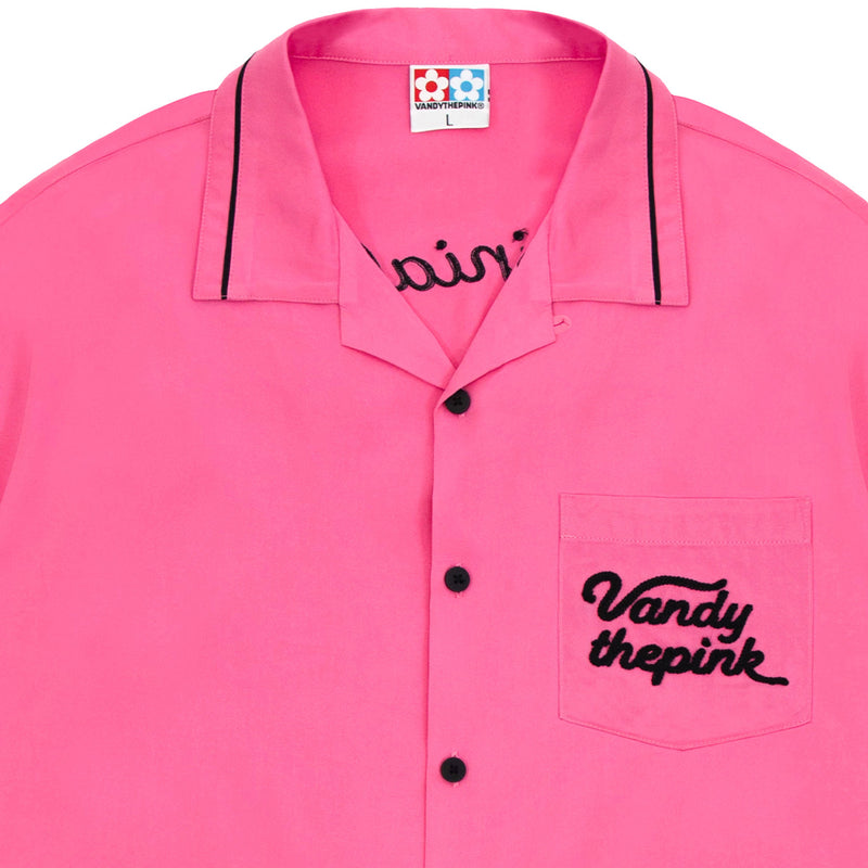 Virgina Beach Bowling Shirt 'Pink'