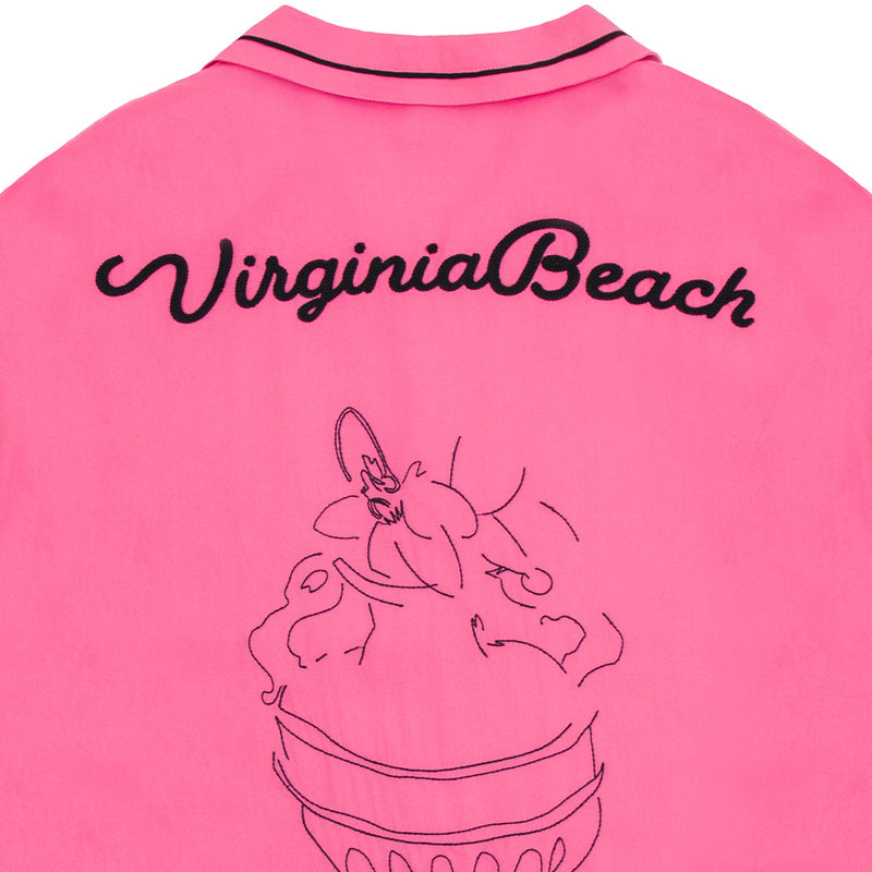 Virgina Beach Bowling Shirt 'Pink'